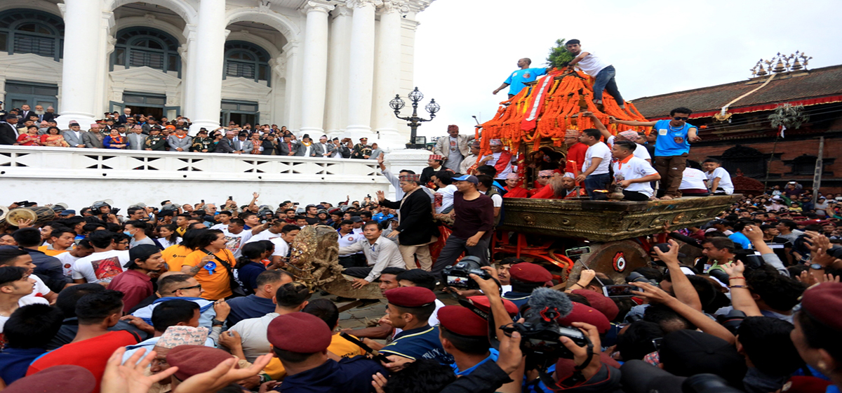 क्षमापूजा गरी इन्द्रजात्रा मनाइँदै, रथयात्रा स्थगित