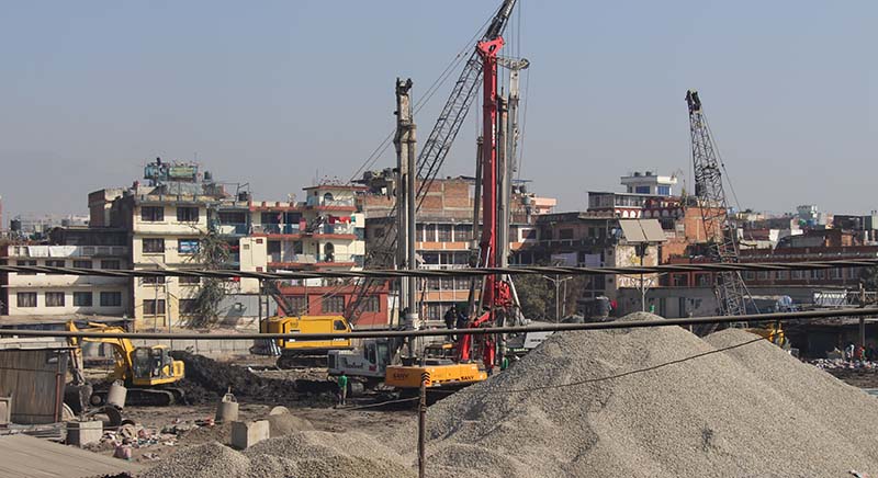 काठमाडौँ भ्यूटावरकाे स्तम्भ निर्माणले गति लिएन