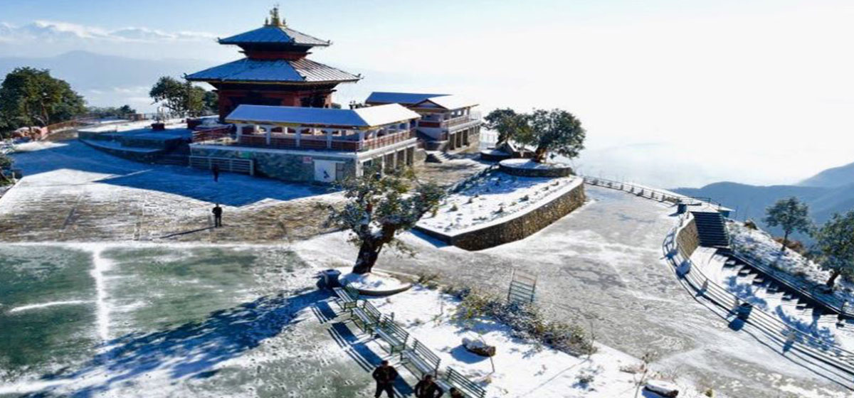 देशभर चिसो बढ्यो, चन्द्रागिरीमा पर्‍यो हिउँ