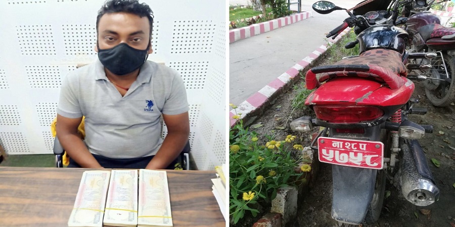 तीन लाख रुपैयाँसहित हुण्डी कारोबारमा संलग्न एक जना पक्राउ