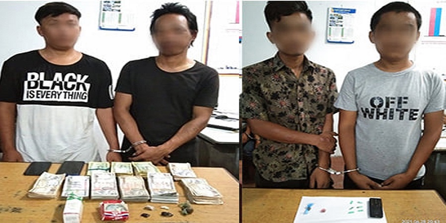 लागुपदार्थ र ५ लाख १४ हजार नगद सहित चारजना पक्राउ