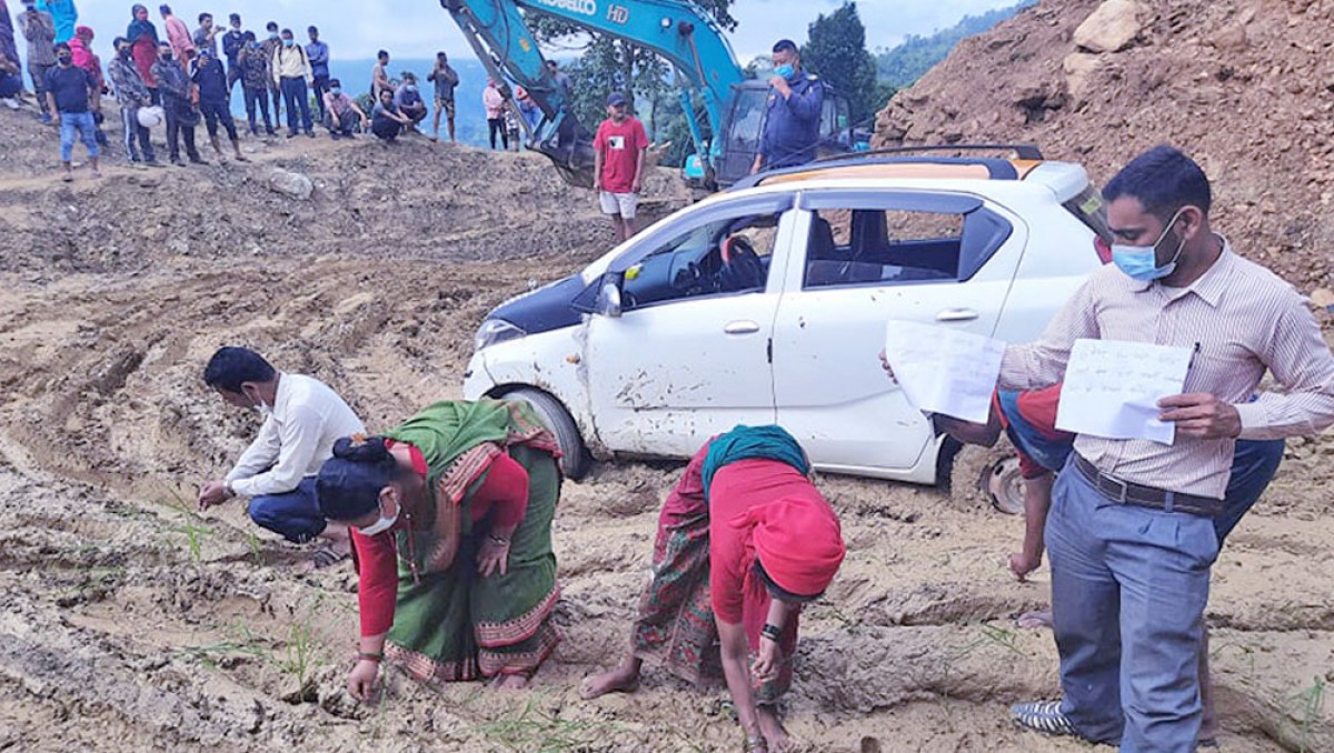 जनप्रतिनिधिले नै रोपे सडकमा कोदो