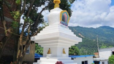 जिल्ला प्रहरी कार्यालय लमजुङको परिसरभित्र बौद्ध चैत्य निर्माण